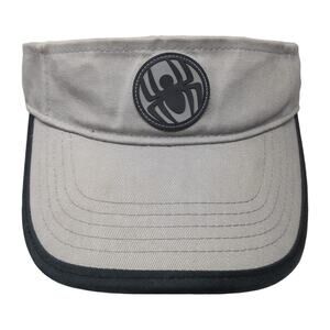 Spider Logo Strapback Sun Visor Cap Gray One Size Adjustable Patched Phys Sci